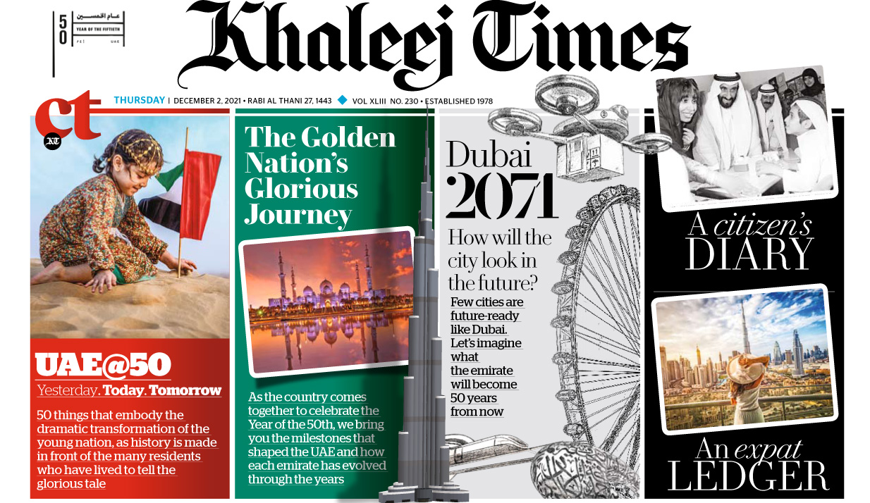 Khaleej Times redesigned News Paper Design